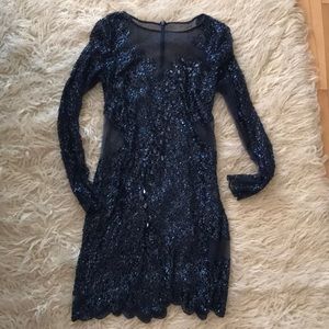 Navy beaded party New Years dress